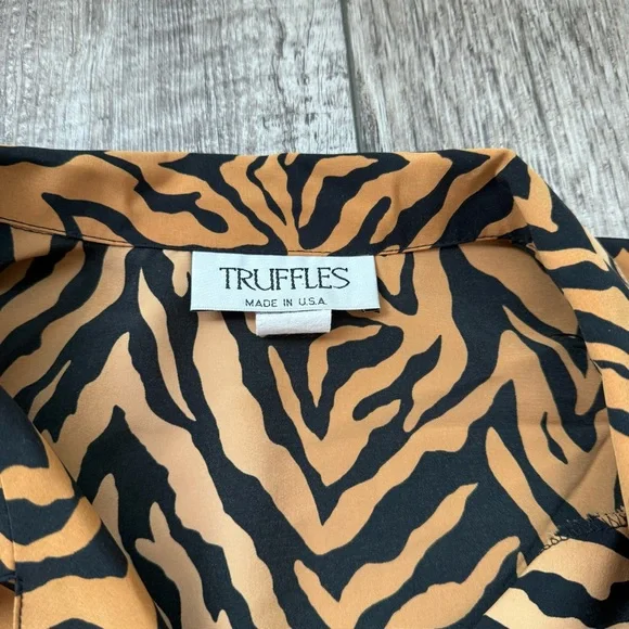 Vintage 1980s Tiger Print Blouse - Truffles - Picture 8 of 8